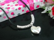 SPN0015 Fashion Leather Silver Necklace