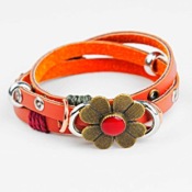 Multi-layer twist leather bracelet Sl00079brown