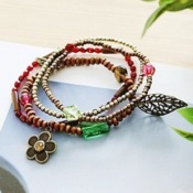 Multi-layer retro Bohemia color beads bracelet