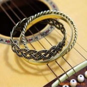 Cheap Retro three connected circles bangles 