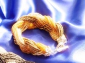 Three colors beads braid bracelet Sl00119gold