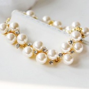 Sweety diamond and pearls bracelet Sl00215gold