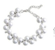 Sweety diamond and pearls bracelet Sl00215silver