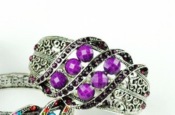 Retro oval bangle  Sz00042purple