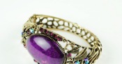 Occident retro oval bangle  Sz00046purple