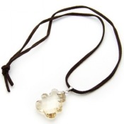 Multi-slice crystal bear necklace Xl00177coffee