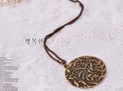 Long style retro carving plate necklace  