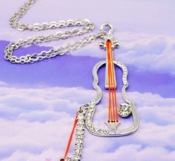 Elegant Violin necklace  Xl00193silver