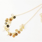 Korea style skeleton paillette short necklace  