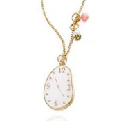  Retro pearl and cartoon watch necklace