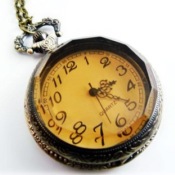 Retro coffee face  pocket watch necklace  Xl00229