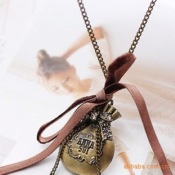 Bowknot retro bag necklace  Xl00232