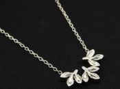 Simple three-leaf necklace  Xl00236silver