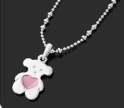 Lovely pink heart little bear necklace  Xl00241