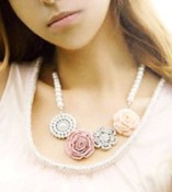 Inwrought rose pearl necklace  Xl00256pink