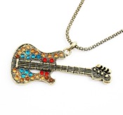 Retro Guitar long necklace  Xl00275