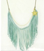 Star and tassel long necklace  Xl00276blue