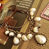 Retro pearl double short necklacez Xl00278 