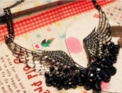 Angel wings short necklace  Xl00279black