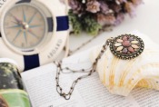 Grace Bohemia retro round flower double long necklace