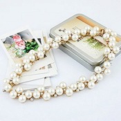 Fashion pearl diamond necklace  Xl00295gold