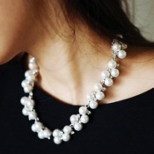 Cheap Fashion pearl diamond necklace  Xl00295silver