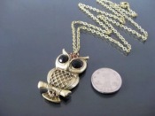 Cheap Retro diamond owl necklace  Xl00307gold