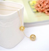 Cheap Diamond hollow out sphericity pendant necklace