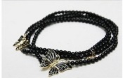 Cheap Butterfly pearl long necklace  Xl00324black