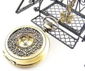 Retro hollow out pocket watch necklace 