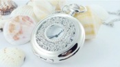 Retro hollow out pocket watch necklace 