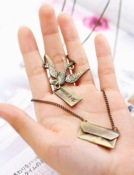 Cheap Pigeon and letter necklace Xl00365