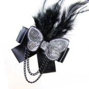 Cheap Retro palace elegant feather and butterfly brooch 