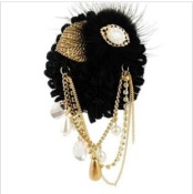 Cheap Fur with pearl and diamond tassel brooch  Xz00034