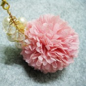  Fashion chiffon flower with pearl phone chain 